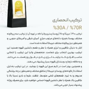 خرید اینترنتی دانه قهوه 30% عربیکا - 70% روبوستا (250 گرمی)